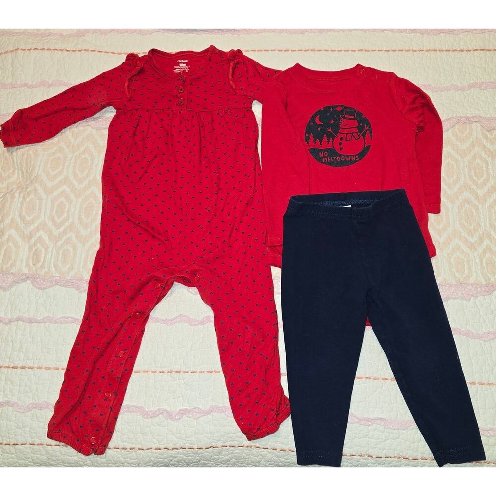 18 Month Baby Girl Clothes Carters Romper, Carters Leggings, Granimals Shirt